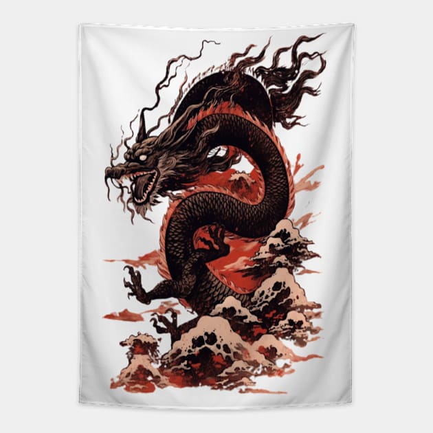 dragon in Asian style Tapestry by Yurii