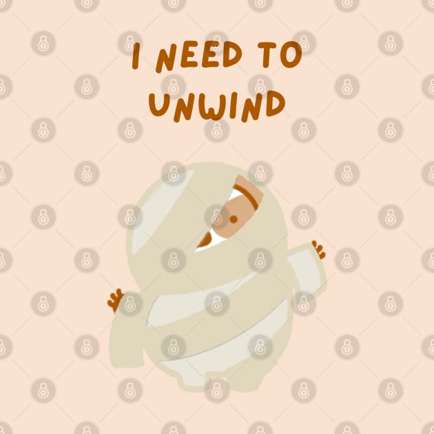 I Need to Unwind Halloween Mummy Sloth by theslothinme