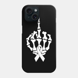 Fuck Lung Cancer Middle Finger White Ribbon Phone Case