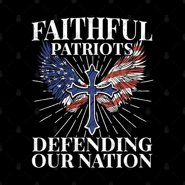 Faithful Patriots Jesus American Flag Patriot Christian by Toeffishirts