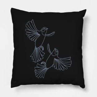 Two Birds In Flight Pillow