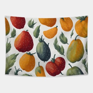 fruits pattern design, fruits illustration Tapestry