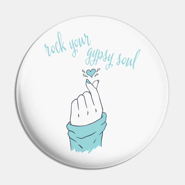 Rock Your Gypsy Soul Finger Snap Hippie Boho Bohemian Pin by Sassee Designs