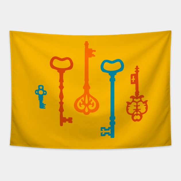 Pumpkin Keys Tapestry by XOOXOO