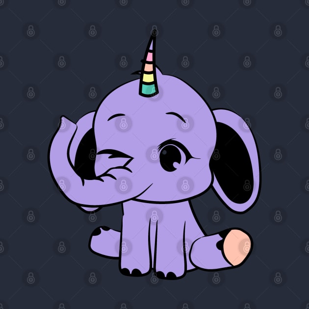 Elephanticorn, the combination of an adorable baby elephant and a unicorn by All About Nerds