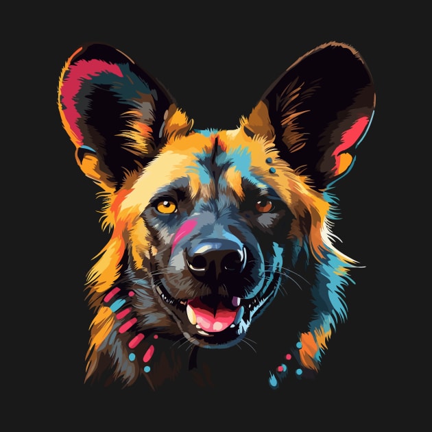 African Wild Dog Smiling by JH Mart