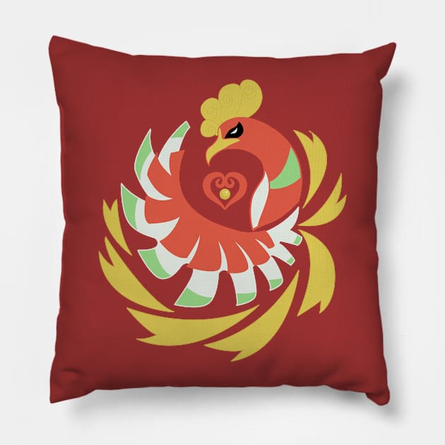 Heart Gold - Ho-Oh Pillow by kinokashi