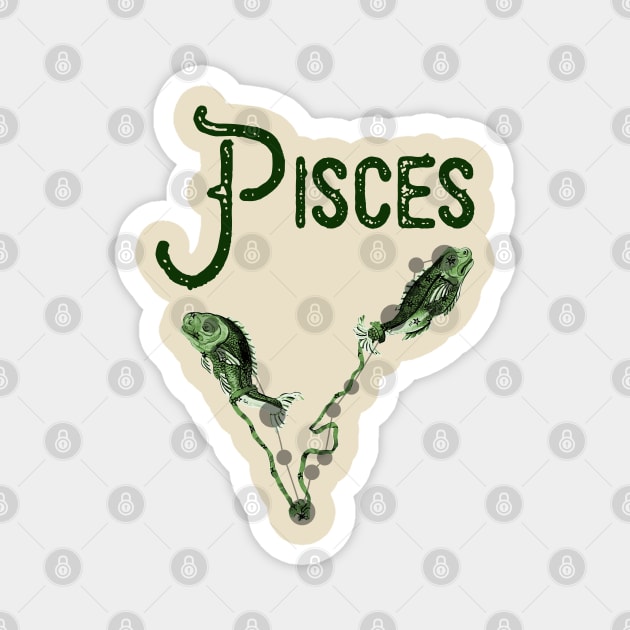 Pisces ))(( Astrological Sign Zodiac Constellation Design Magnet by darklordpug