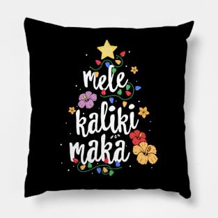 Mele Kalikimaka Christmas Tree Pillow