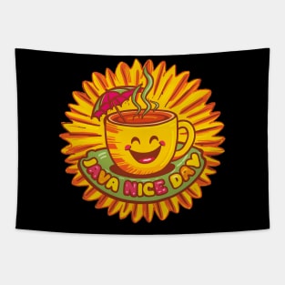 Coffee Lover-Java Nice Day-A Whimsical Take on Your Daily Brew Tapestry