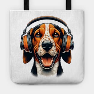 American English Coonhound Smiling DJ: Melodies and Grins Tote