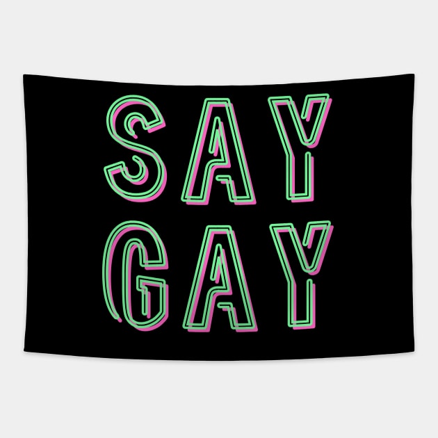 SAY GAY Tapestry by TJWDraws