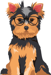 Cute Hipster Little Yorkshire Terrier T-Shirt for Dog Lovers Magnet