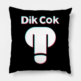 Dik Tok Funny Spoof Logo Design Pillow