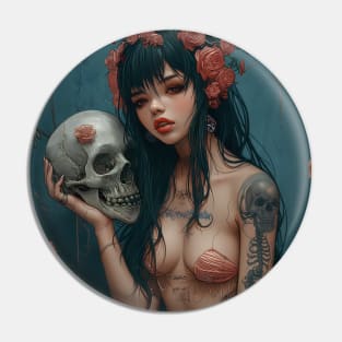 Geisha and skull 93011 Pin