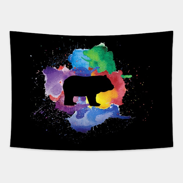 Watercolor Colorful Panda Tapestry by LemoBoy