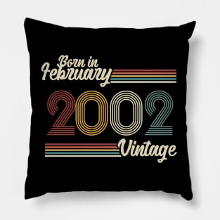 Vintage Born in February 2002 Pillow