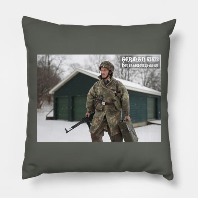 WW2 German Paratrooper with Jerry Can Pillow by Busybob