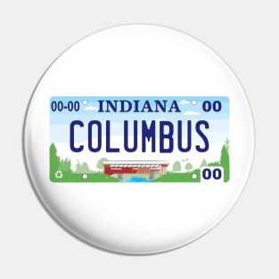 Columbus Indiana License Plate Pin