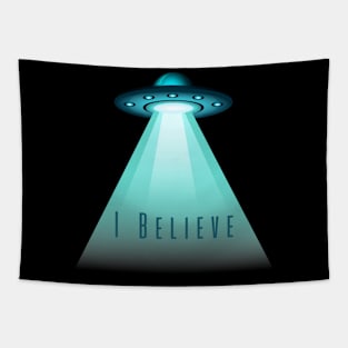 Flying Saucer I Believe' Shirt, Unisex Alien Encounter Tee Casual UFO Believer Wear Ideal Gift for Extraterrestrial Fans Tapestry