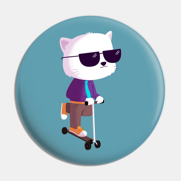 Scooter Cat Pin by cartoonbeing