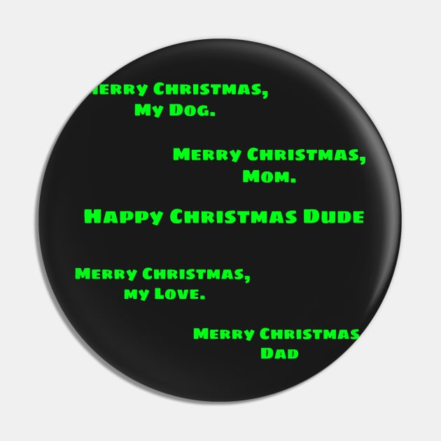 Greetings for Christmas Green Text Pin by Trendy-Now