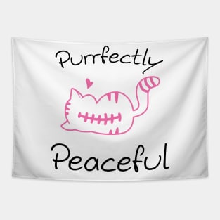 Purrfectly Peaceful Cat Lover Gift Idea Tapestry