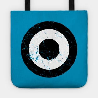 Distressed Black and White Roundel Tote