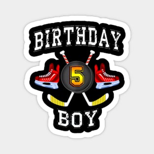 5Th Birthday Boy Ice Hockey 5 Years Old Kid Magnet