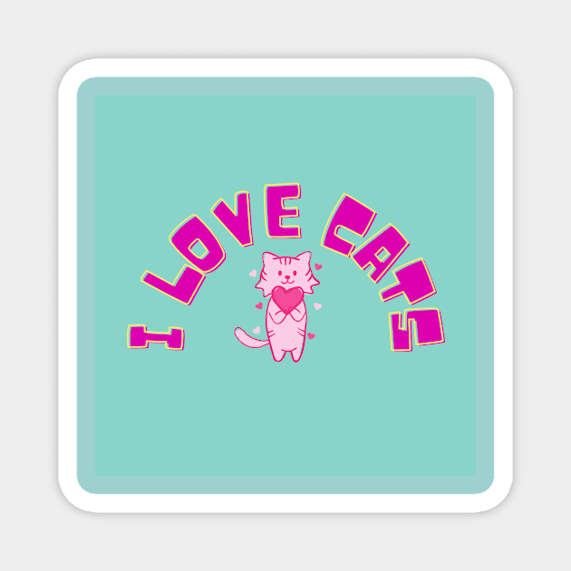 I Love Cats Magnet by livmilano