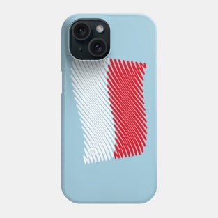 Poland Flag Scribble (White - Red) Phone Case