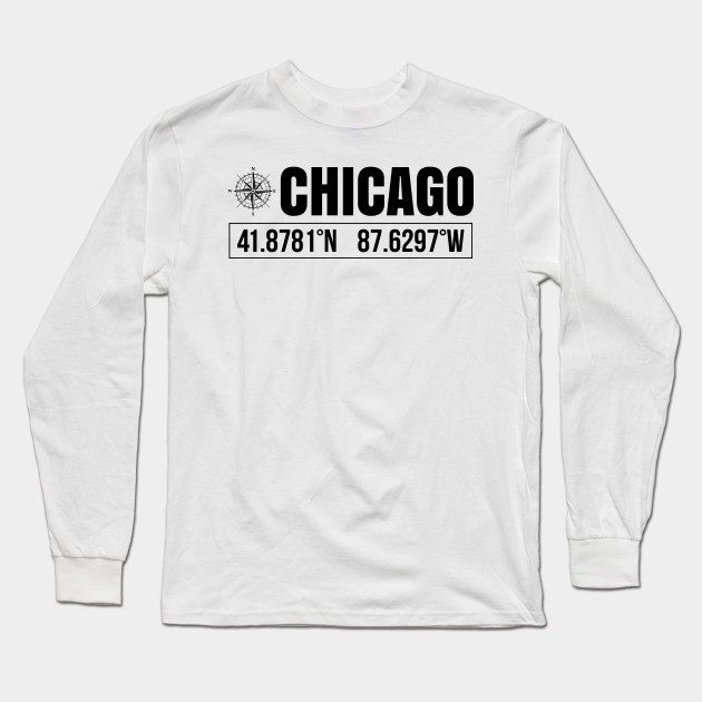 Chicago City Gps Coordinates Souvenir Usa Travel Gift Idea
