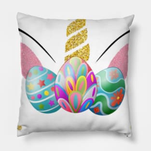 Unicorn Easter T Shirt Girl Easter Bunny bunnicorn Pillow