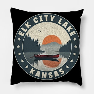 Elk City Lake Kansas Sunset Pillow