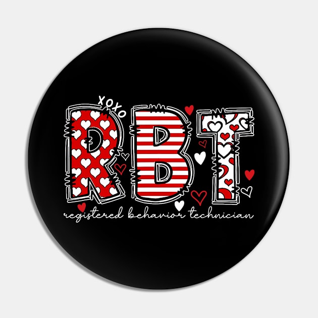 RBT Registered Behavior Technician Valentines ABA Therapist Pin by Neldy