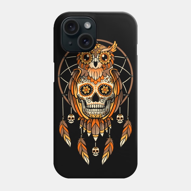 Calavera owl dreamcatcher Phone Case by NemiMakeit