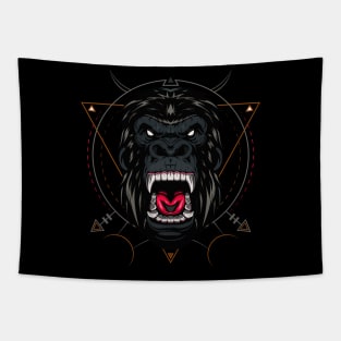 Angry gorilla head Tapestry