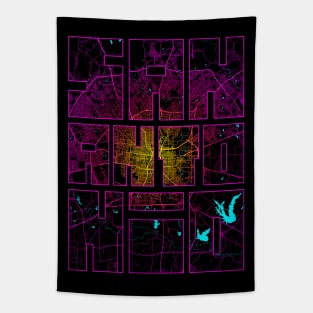 San Antonio, United States City Map Typography - Neon Tapestry