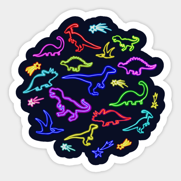 Neon Dinosaurs - Dinosaur - Sticker