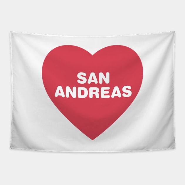 San Andreas California Bold Red Heart Tapestry by modeoftravel