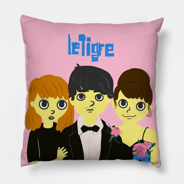 Le Tigre - This Island album Illustration Pillow by MiaouStudio