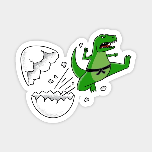 Dinosaur karate Magnet by coffeeman