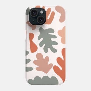 Organic Shapes Abstract Pattern In Orange And Green Phone Case