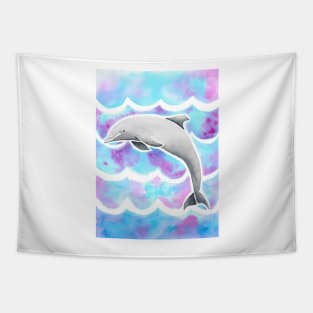 Watercolor Tie-dye Dolphin Tapestry