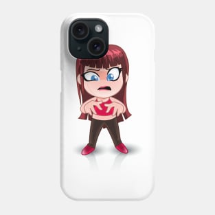 blue eyes beautiful girl cartoon character for young kids Phone Case