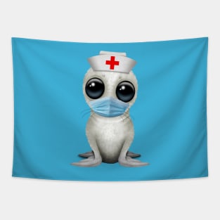 Cute Baby Harp Seal Nurse Tapestry