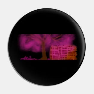 Abstract garden pink fog throw city building Pin