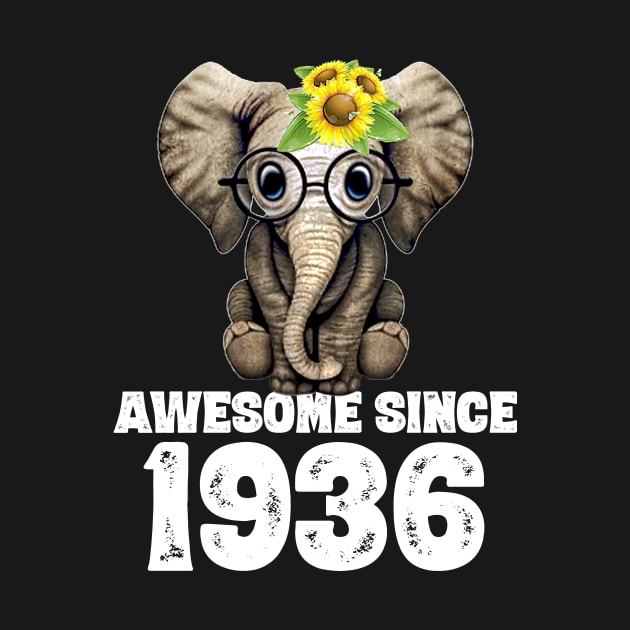 Awesome since 1936 84 Years Old Bday Gift 84th Birthday by DoorTees