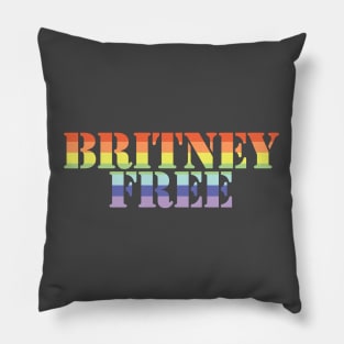 Rainbow Stripes Typography for Free Britney Free Pillow