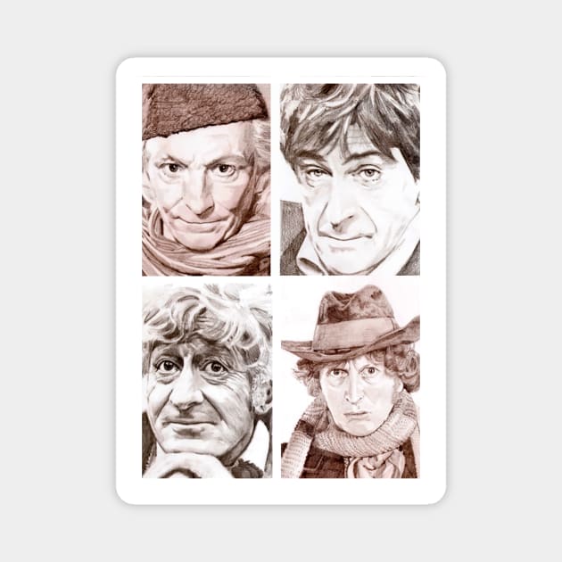 Hartnell/Troughton/Pertwee/Baker Magnet by Grant Hudson